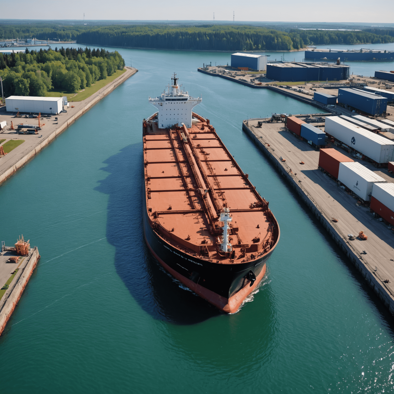 Modern oil tanker ship docked at a Canadian port, representing the maritime aspect of oil transportation