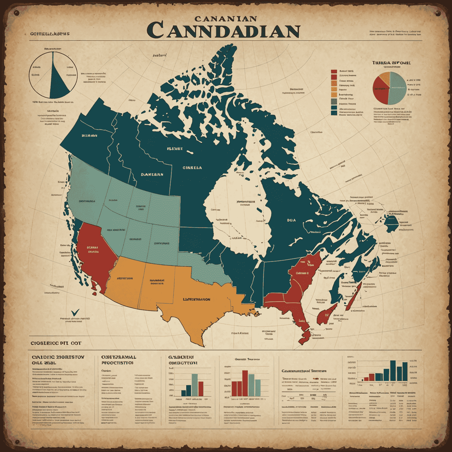 A vintage-style chart showing economic data related to Canadian oil transportation, including cost comparisons, job creation figures, and revenue projections.